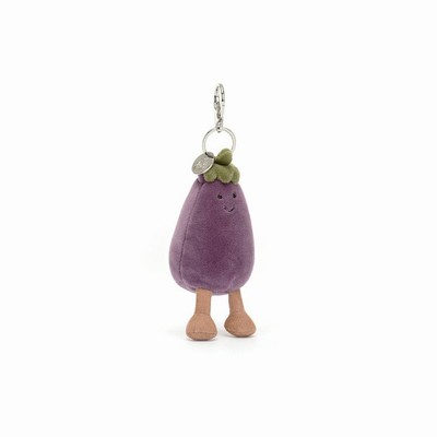 Jellycat Vivacious Vegetable Aubergine Bag Charm Australia | 940516USL